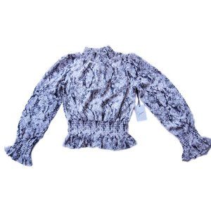 NWT Jopaa Snakeskin Victorian Blouse | Size XS